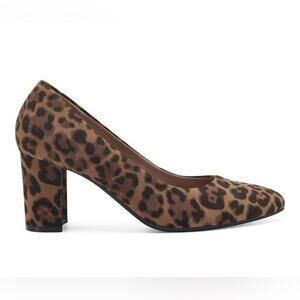 Aerosoles Bettie Pump Women heel 5 M Leopard Print Black block Suede comfortable